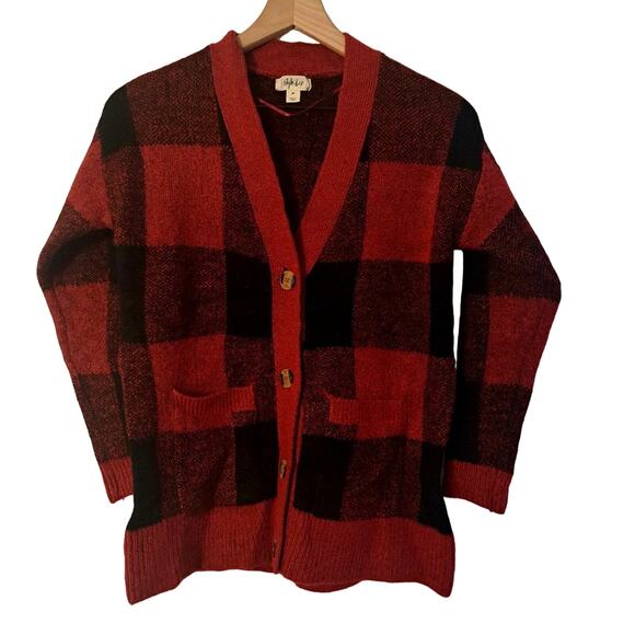 Style & Co Buffalo Check Cardigan - Picture 3 of 7